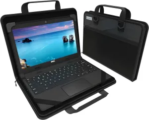 13-14 Inch Always-On Zip Lite Chromebook Case with Pouch and Shoulder Strap, Hard Protective Laptop Case for Students & Business