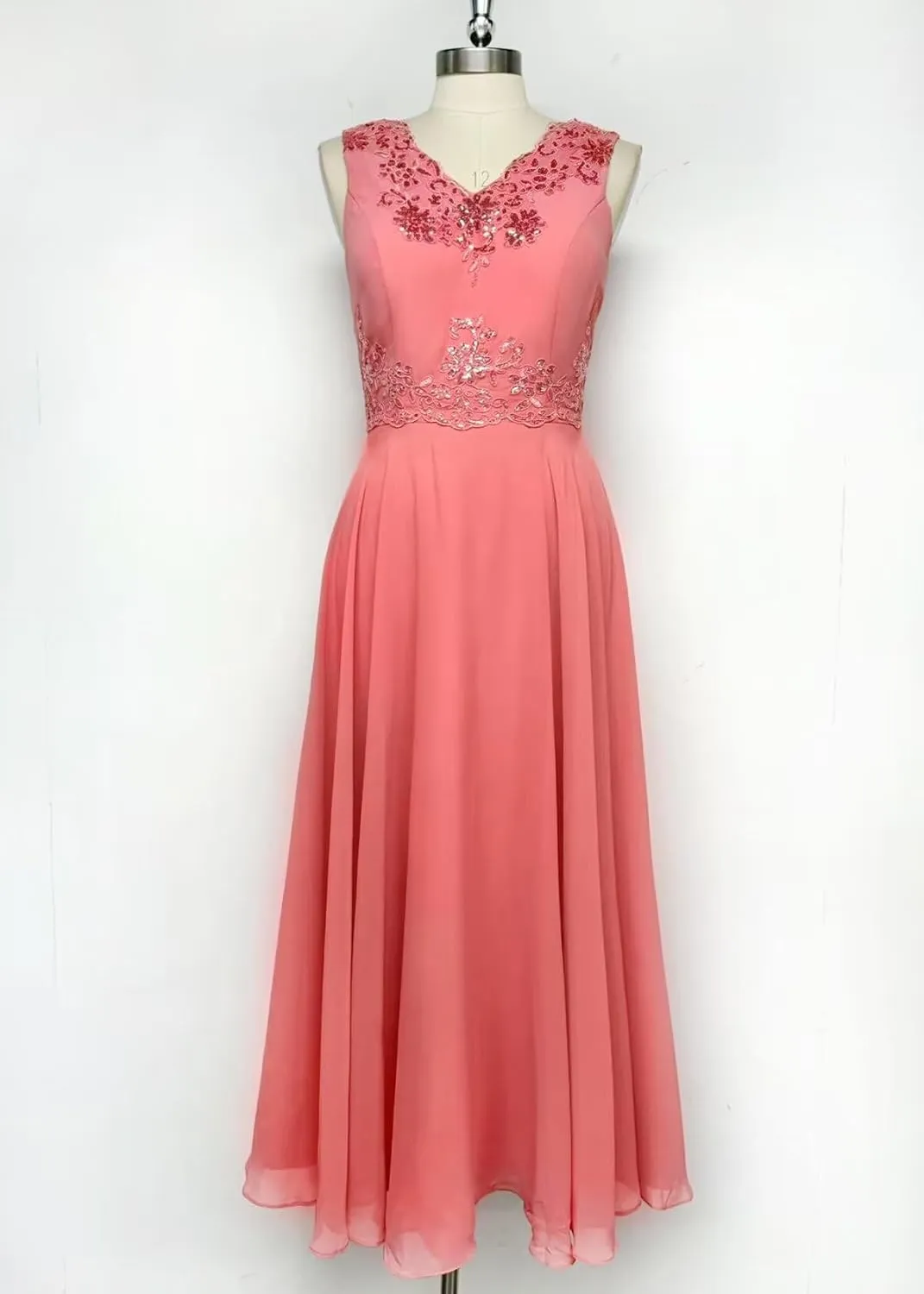 2 Piece Mother of The Bride Dresses with Jacket for Wedding Chiffon Lace Formal Evening Dress