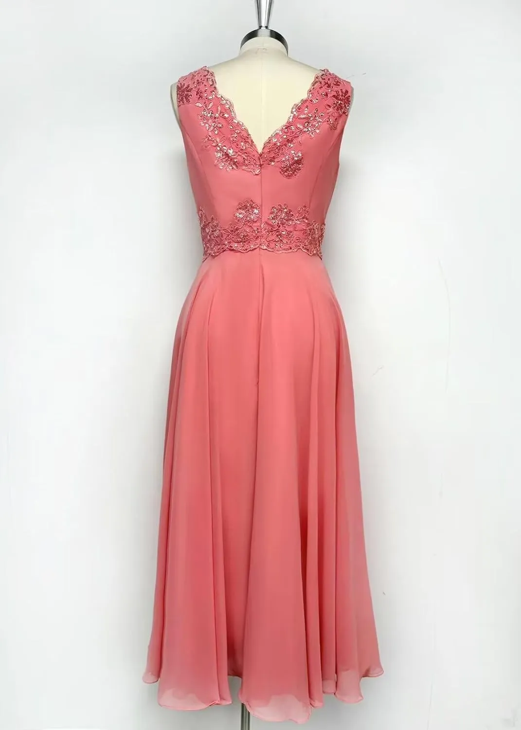 2 Piece Mother of The Bride Dresses with Jacket for Wedding Chiffon Lace Formal Evening Dress