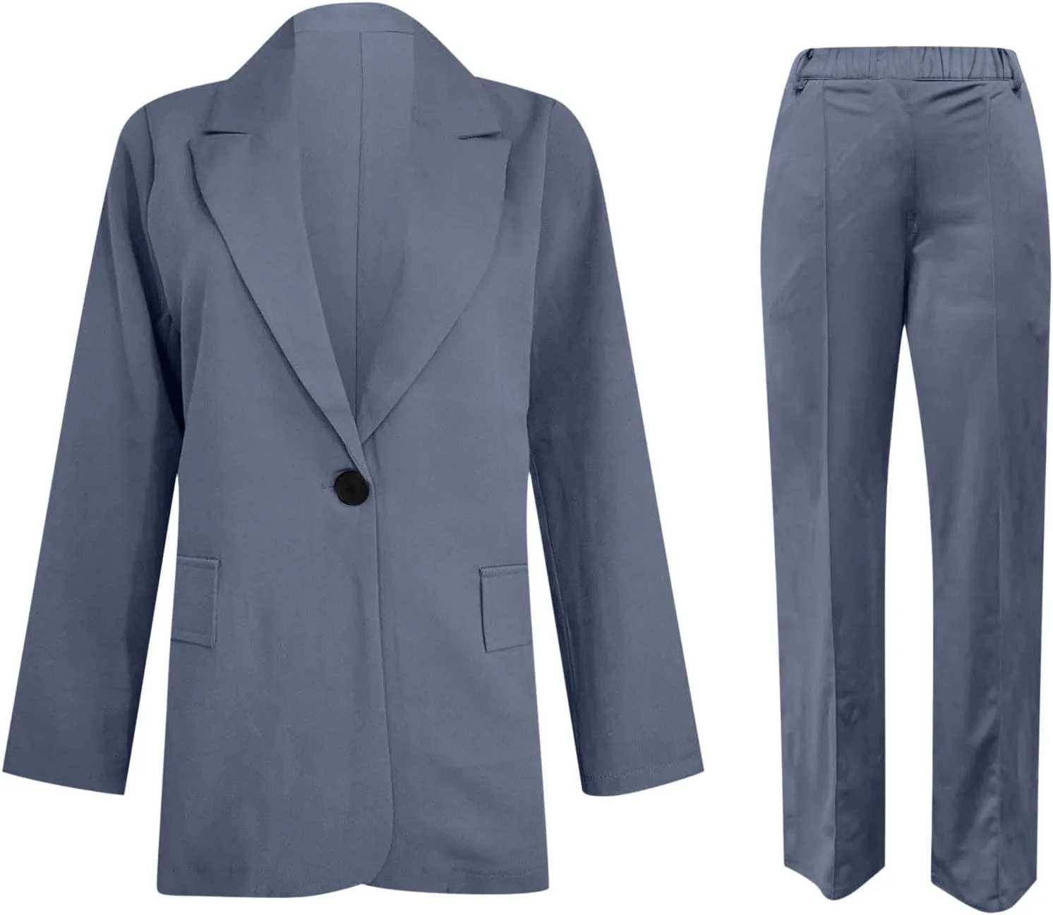2 Piece Outfits for Women Dressy Blazer Jackets High Waisted Straight Leg Pants Suits Set Business Casual Office