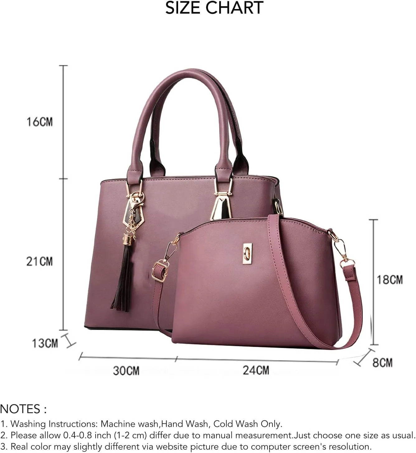 2PCS Women's Handbag Set, Large Capacity Fashionable PU Leather Shoulder Bag and Handbag, Ideal for Daily Use