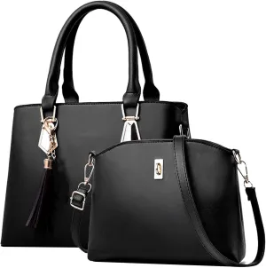 2PCS Women's Handbag Set, Large Capacity Fashionable PU Leather Shoulder Bag and Handbag, Ideal for Daily Use