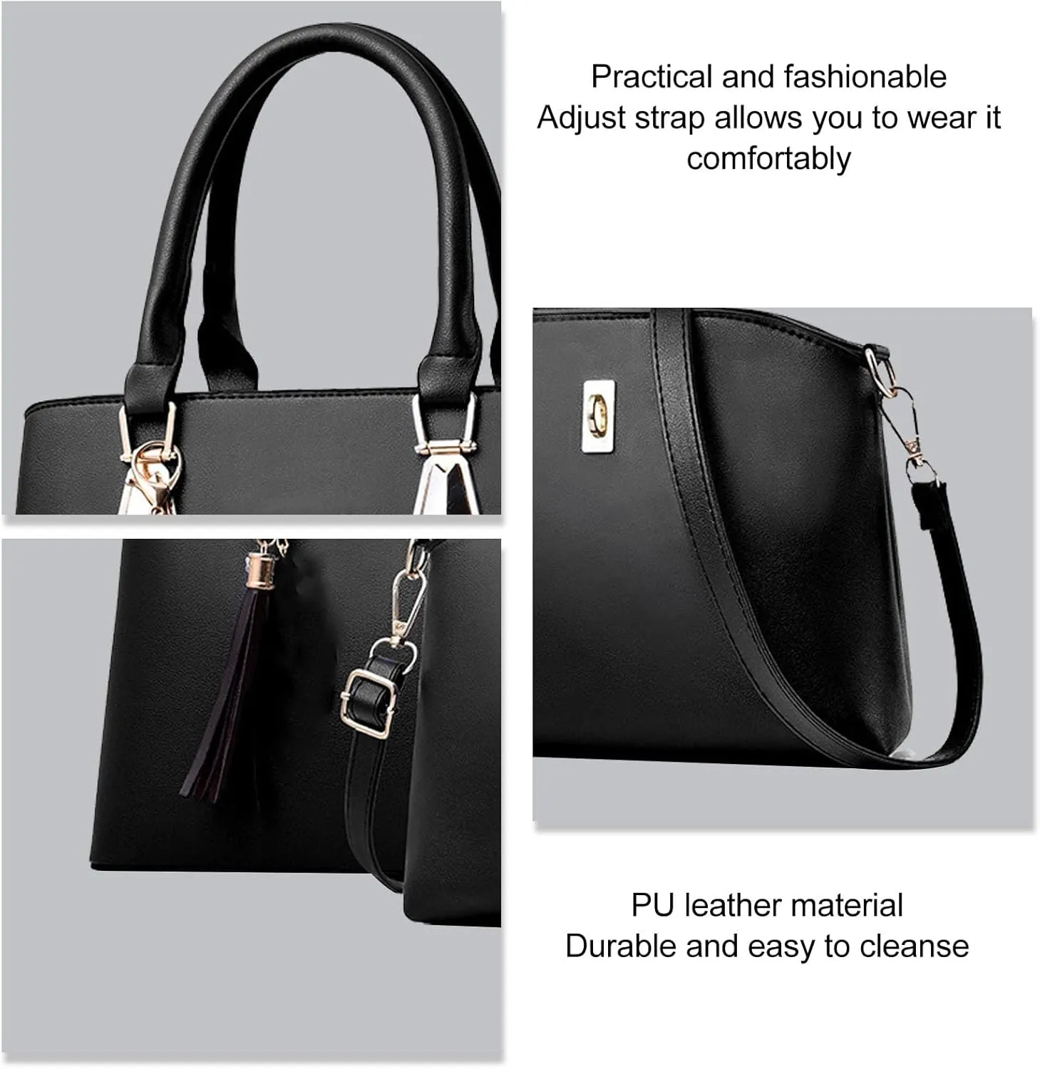 2PCS Women's Handbag Set, Large Capacity Fashionable PU Leather Shoulder Bag and Handbag, Ideal for Daily Use