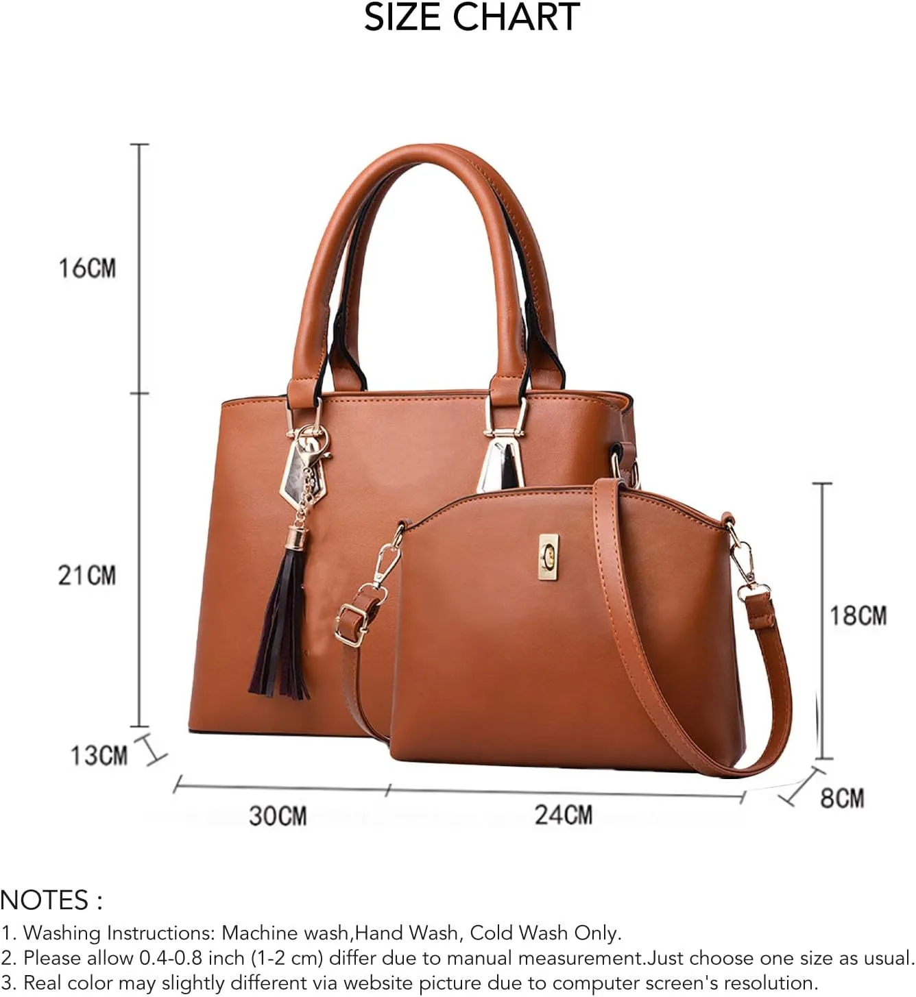 2PCS Women's Handbag Set, Large Capacity Fashionable PU Leather Shoulder Bag and Handbag, Ideal for Daily Use