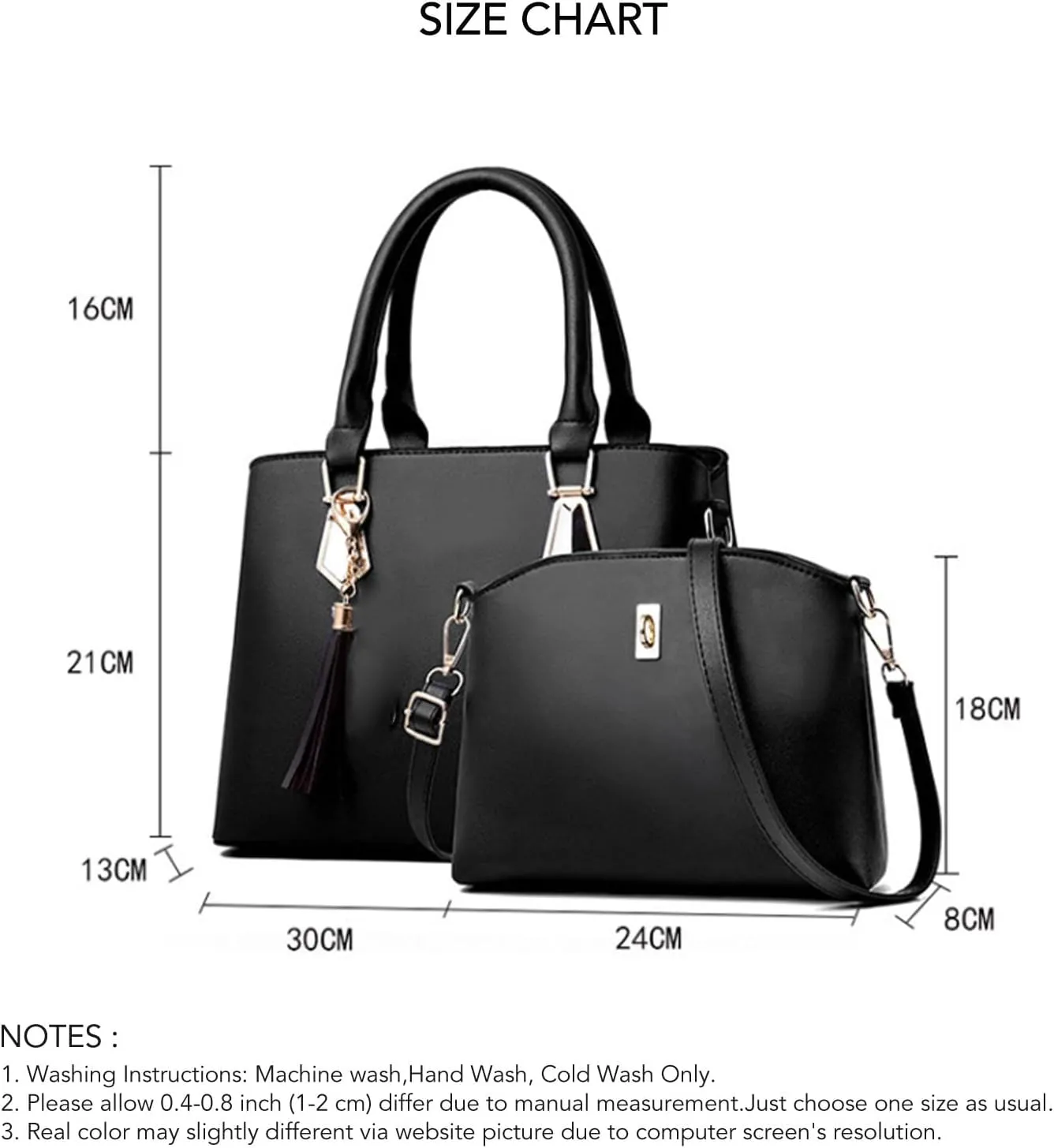 2PCS Women's Handbag Set, Large Capacity Fashionable PU Leather Shoulder Bag and Handbag, Ideal for Daily Use