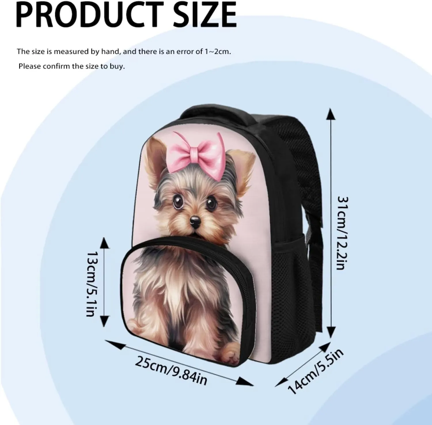 3D Puppy Dog School Backpack for Toddlers 1-3 Small Backpack Set Girls 3 Piece School Bag Wear Resistant Knapsack Casual Medium Travel Backpack Enough for Your Daily Use