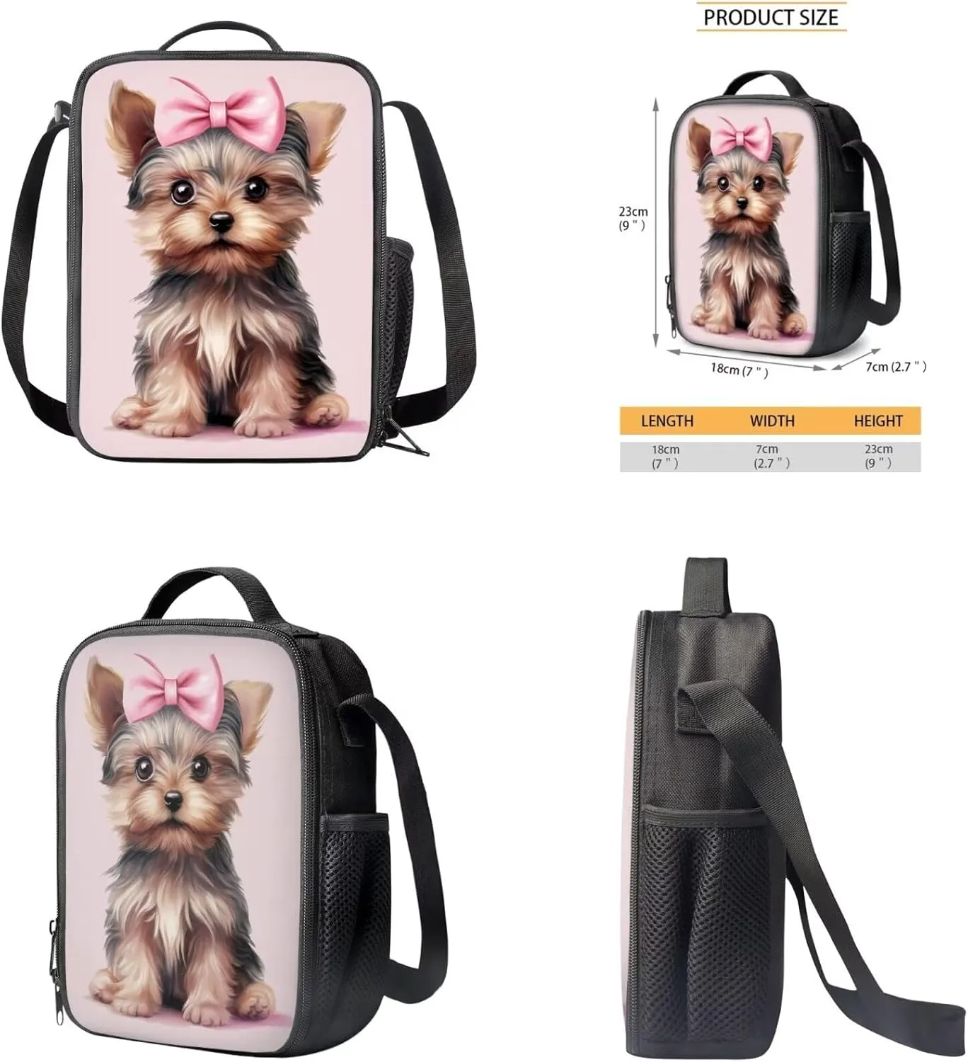3D Puppy Dog School Backpack for Toddlers 1-3 Small Backpack Set Girls 3 Piece School Bag Wear Resistant Knapsack Casual Medium Travel Backpack Enough for Your Daily Use