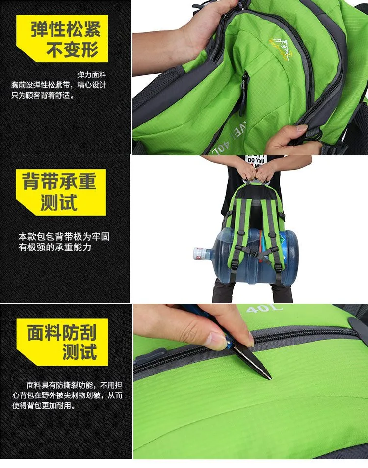 40L Waterproof Backpack Travel Outdoor Bags USB Charge Anti Theft Sports Bag