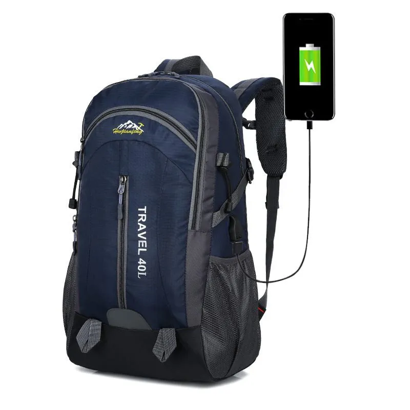 40L Waterproof Backpack Travel Outdoor Bags USB Charge Anti Theft Sports Bag