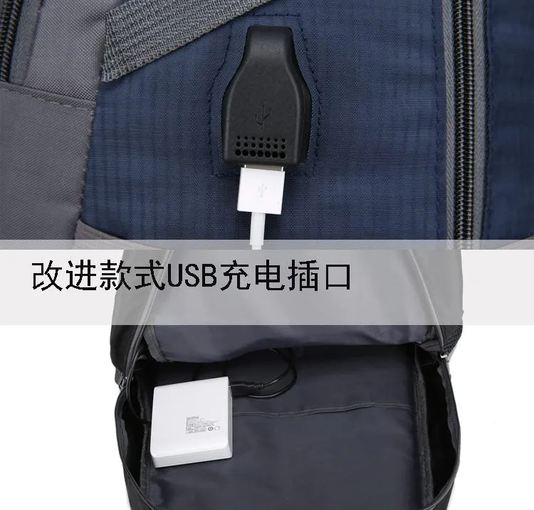 40L Waterproof Backpack Travel Outdoor Bags USB Charge Anti Theft Sports Bag