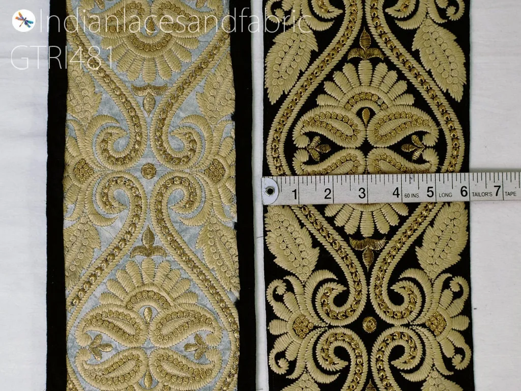 9 Yard Indian Decorative 15cm  Dresses Laces Embroidery Gown Border Fabric Trim DIY Crafting Saree Ribbon Sewing Dress Purse Home Décor Tape