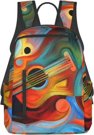 Abstract Music And Rhythm Stylish Casual Backpack Bag For Women Multipurpose Laptop Backpacks Computer Daypack For Men Picnic Travel Hiking