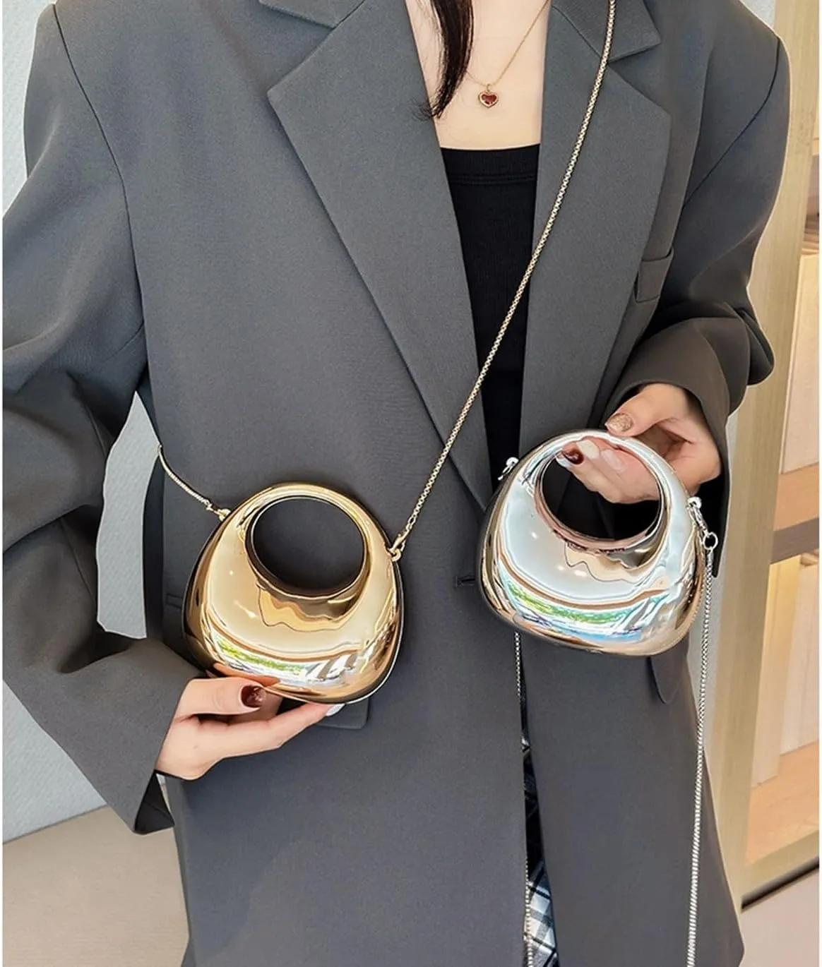 Acrylic Handbags for Women Cute Acrylic Clutch Small Unique Purse Trendy Metal Evening Bag for Party Cocktail