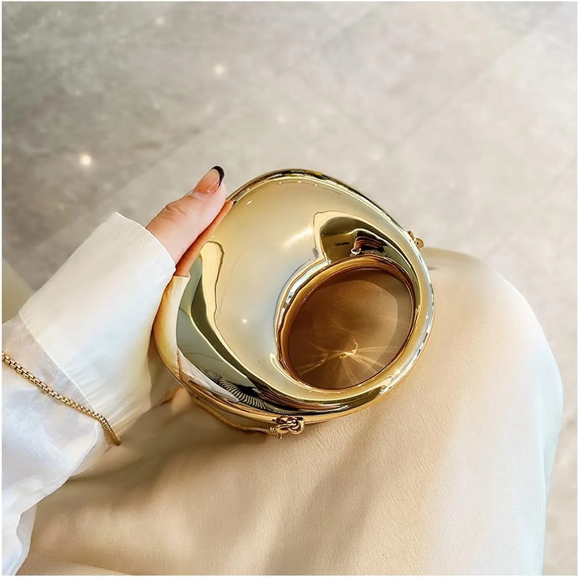 Acrylic Handbags for Women Cute Acrylic Clutch Small Unique Purse Trendy Metal Evening Bag for Party Cocktail