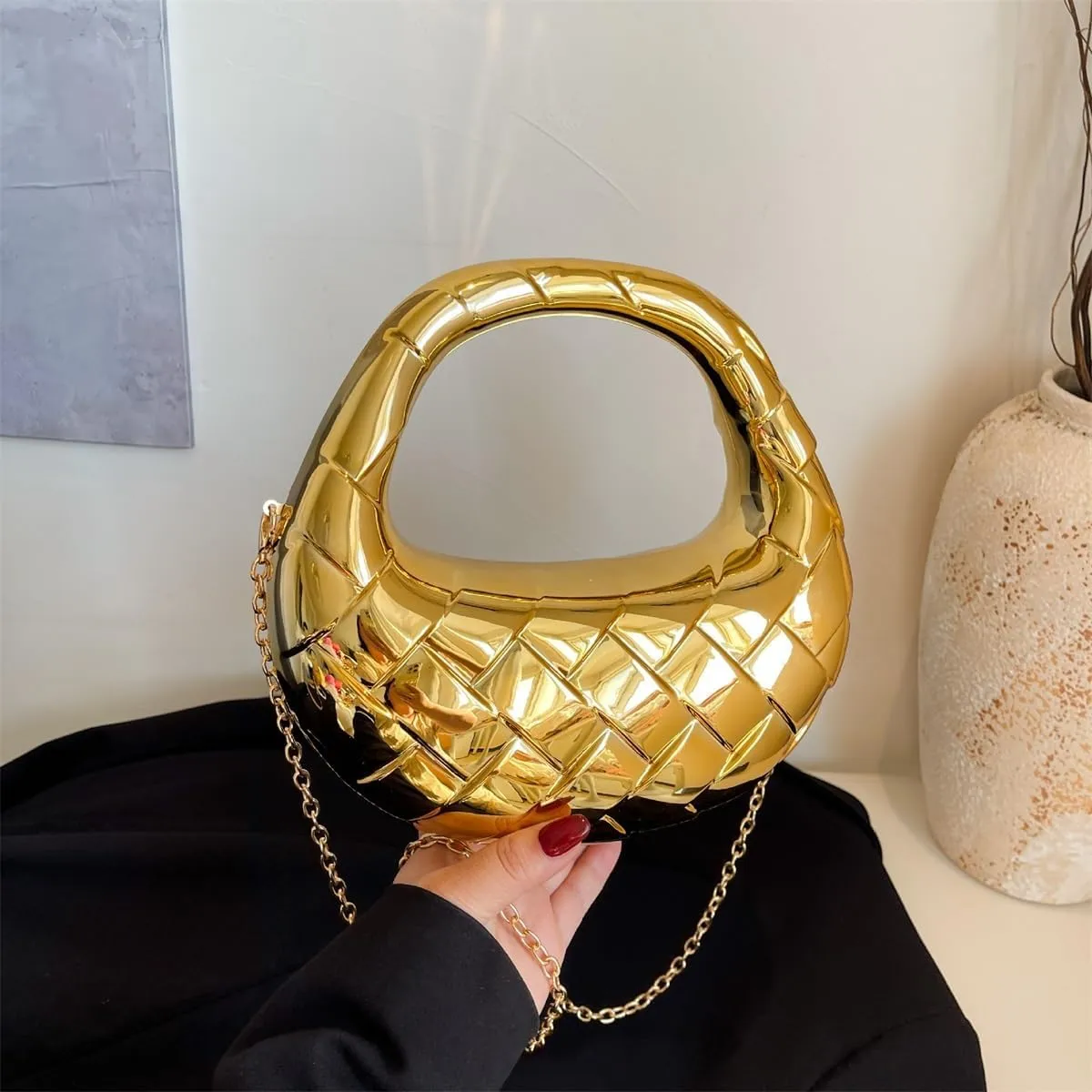 Acrylic Handbags for Women Cute Acrylic Clutch Small Unique Purse Trendy Metal Evening Bag for Party Cocktail