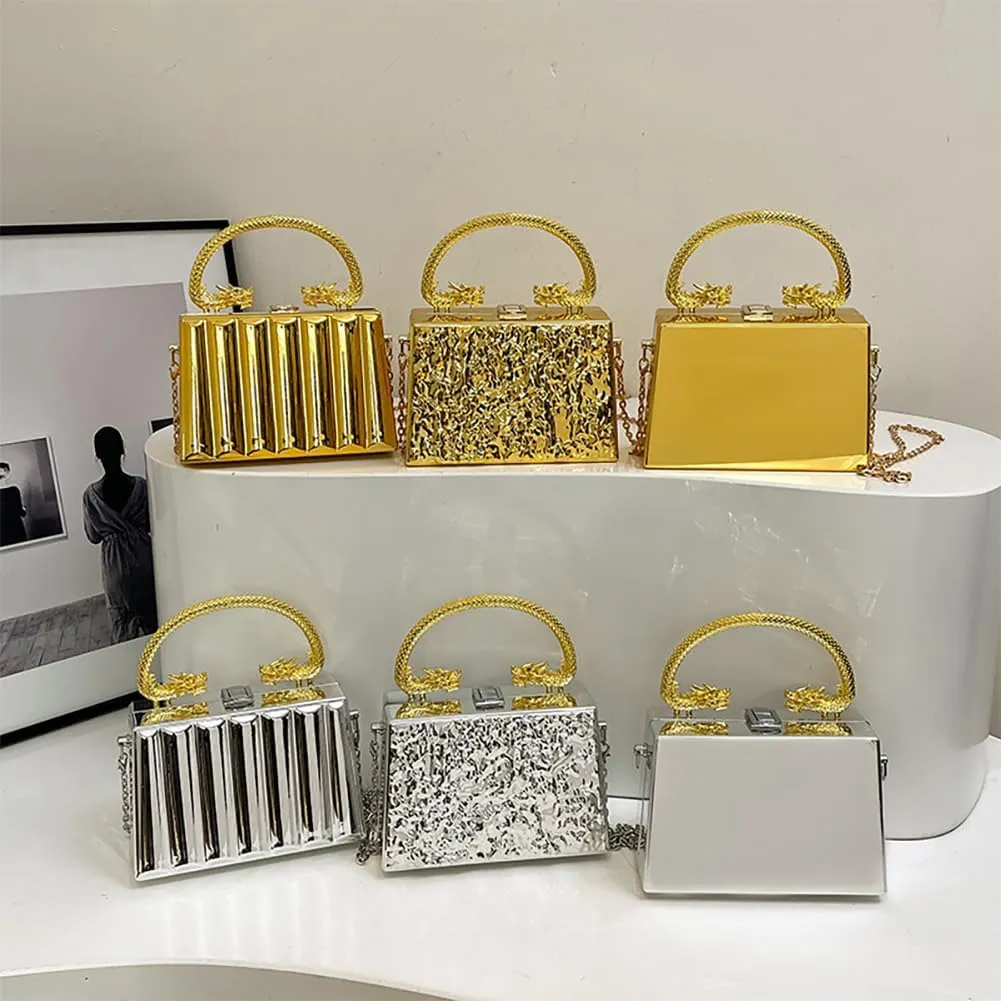 Acrylic Square Box Clutch Handbag, Sparkly Luxury Evening Bag For Party, Novelty Leisure Fashion Shoulder Crossbody Purse