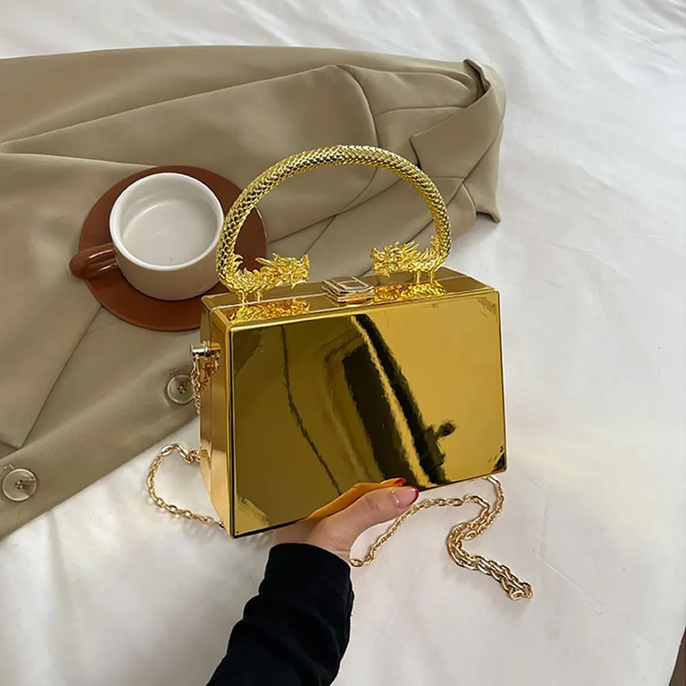 Acrylic Square Box Clutch Handbag, Sparkly Luxury Evening Bag For Party, Novelty Leisure Fashion Shoulder Crossbody Purse