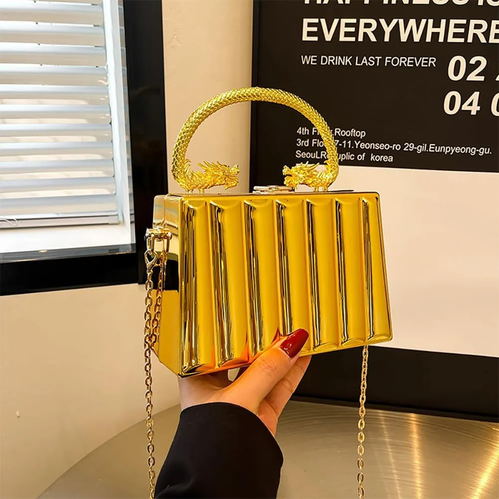 Acrylic Square Box Clutch Handbag, Sparkly Luxury Evening Bag For Party, Novelty Leisure Fashion Shoulder Crossbody Purse