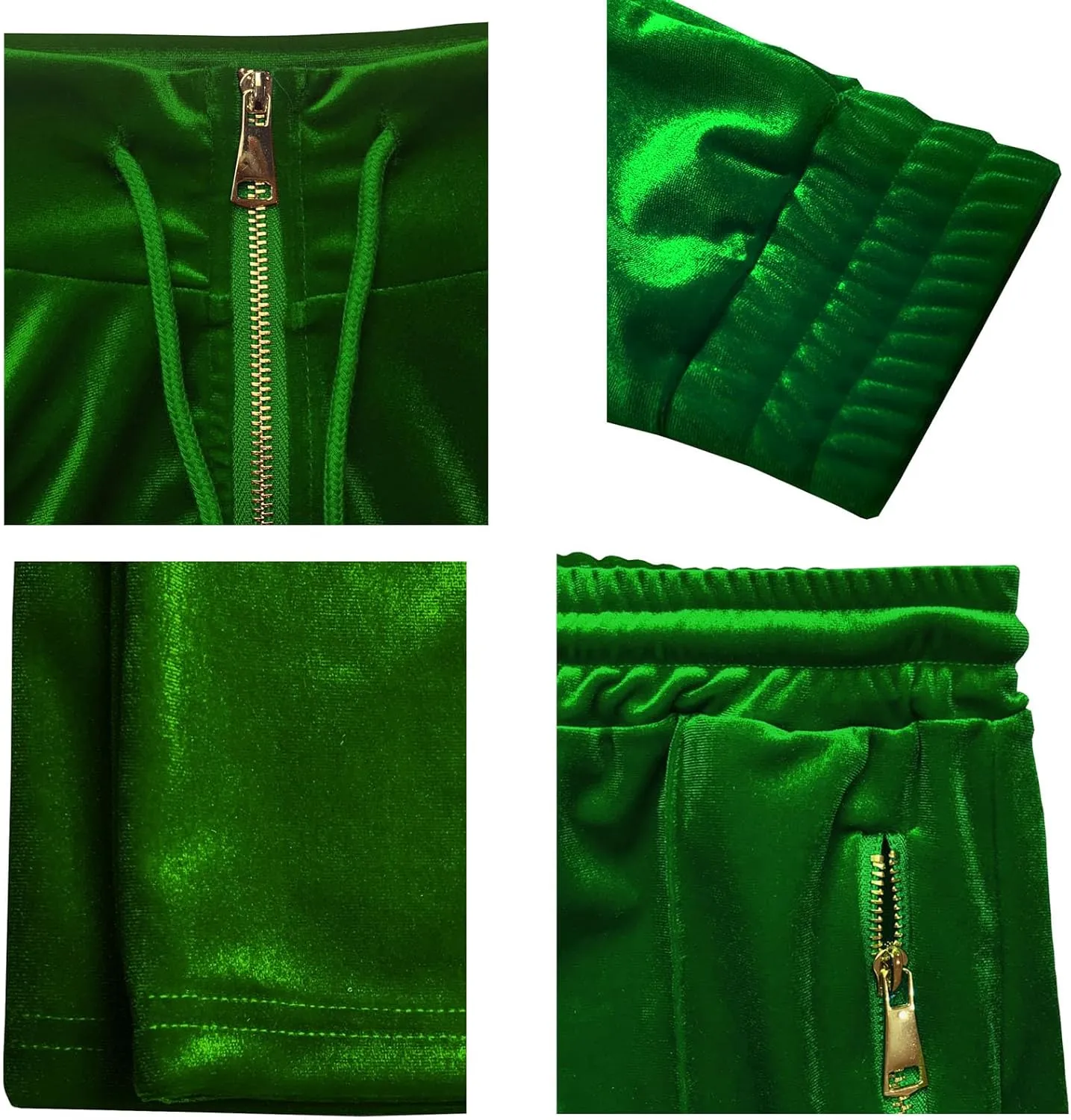 Adogirl Women 2 Piece Outfits Velour Sweatsuit Jogging Suit Full Zipper Sweatshirt   Wide Leg Sweatpants Tracksuit Lounge Set