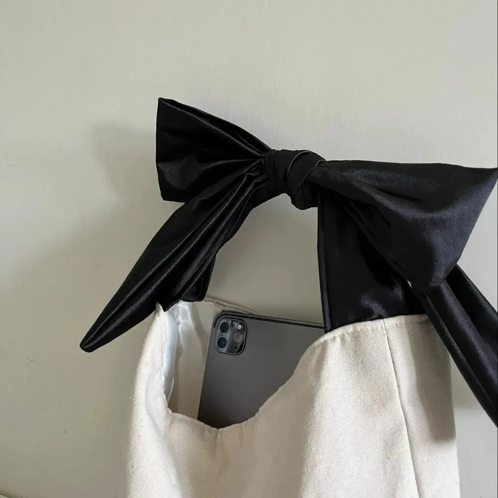 Adorable Y2k Bow-Knot Canvas Shoulder Bag 🌸✨