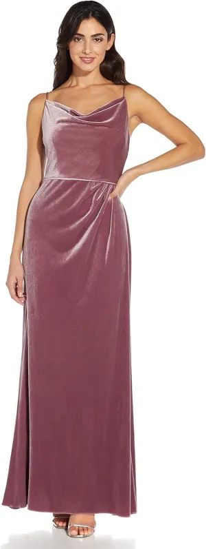 Adrianna Papell Women's Cowl Neck Velvet Gown