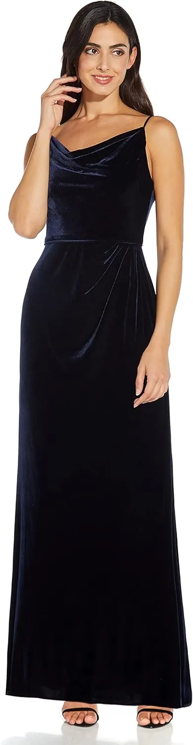 Adrianna Papell Women's Cowl Neck Velvet Gown