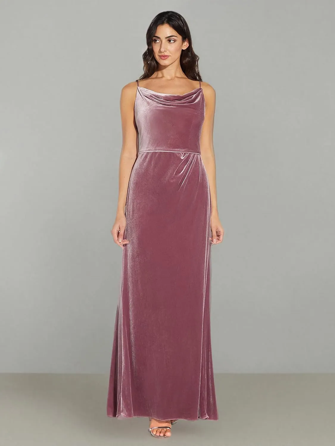 Adrianna Papell Women's Cowl Neck Velvet Gown