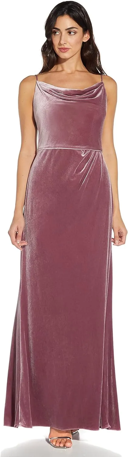 Adrianna Papell Women's Cowl Neck Velvet Gown