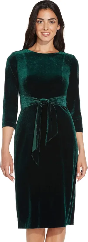 Adrianna Papell Women's Velvet Tie Front Dress
