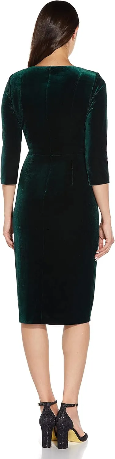 Adrianna Papell Women's Velvet Tie Front Dress