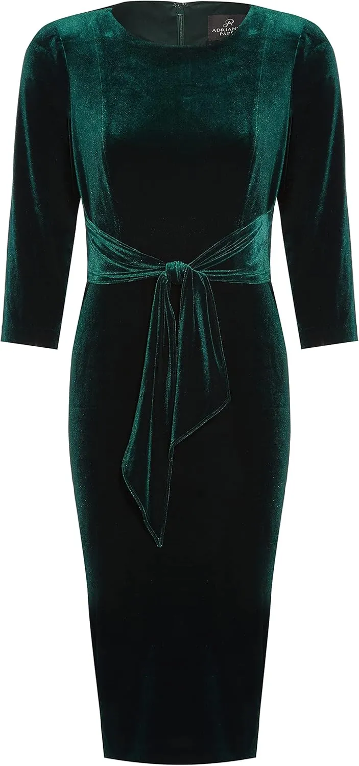 Adrianna Papell Women's Velvet Tie Front Dress