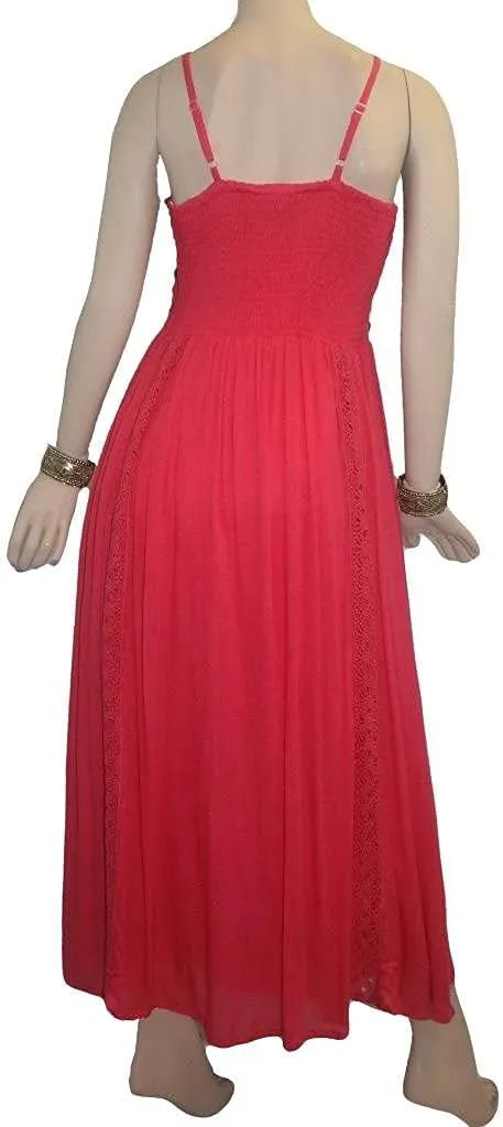 Agan Traders 2025 Spring Medieval Peasant Spaghetti Strap Formal Dresses - Sleeveless Vacation Long Maxi Women's Dress