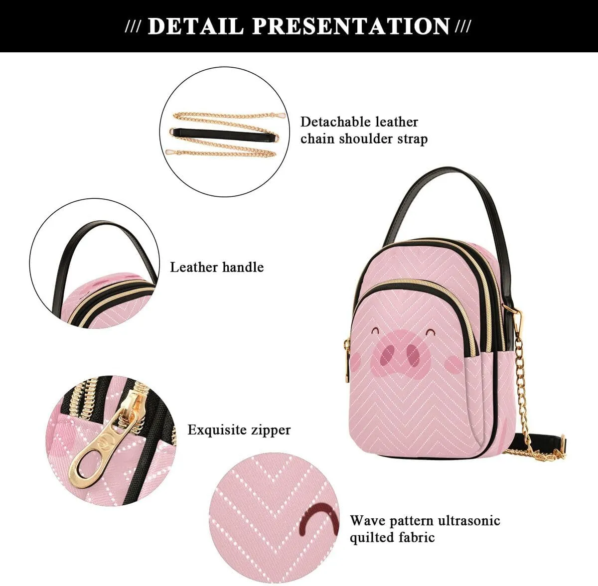 ALAZA Crossbody Bag Small Shoulder Handbags Leather Purse for Women