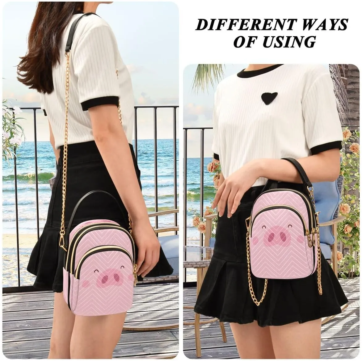 ALAZA Crossbody Bag Small Shoulder Handbags Leather Purse for Women