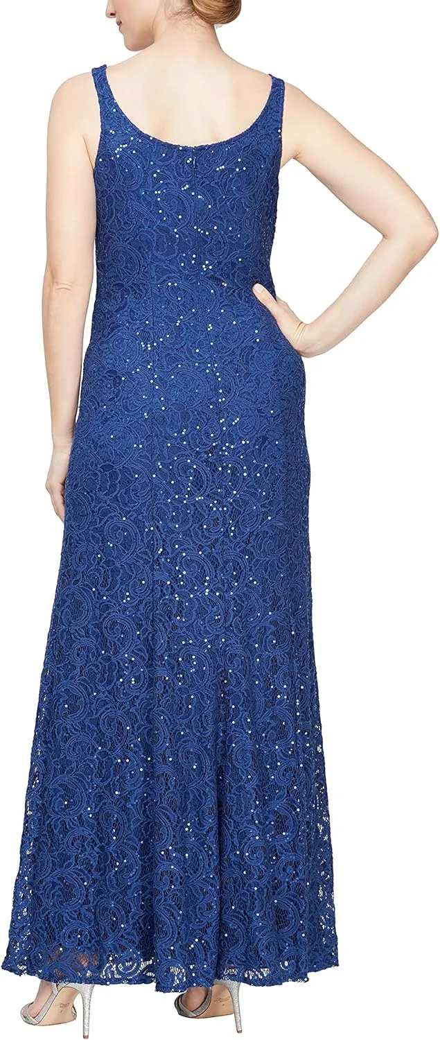 Alex Evenings Women's Long Lace Jacket Dress