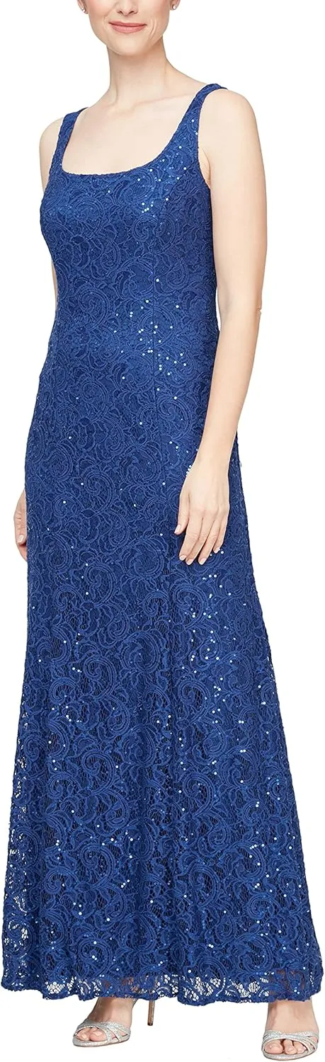 Alex Evenings Women's Long Lace Jacket Dress
