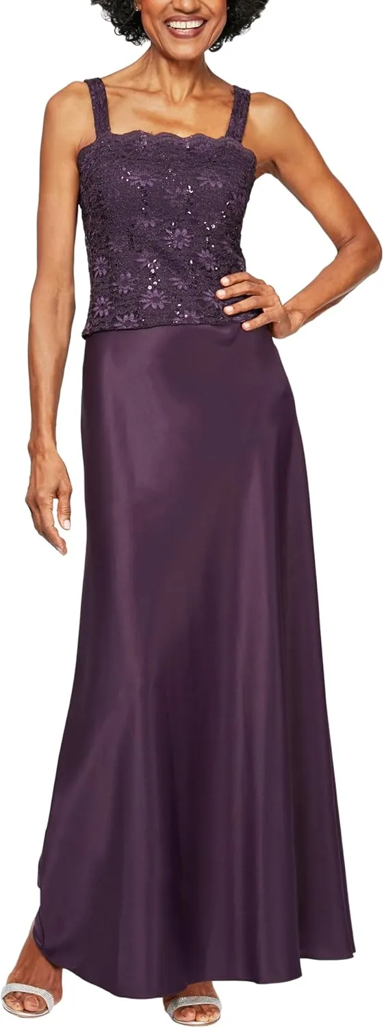 Alex Evenings Women's Two Piece Mother of The Bride Dress with Lace Jacket (Petite and Regular Sizes)