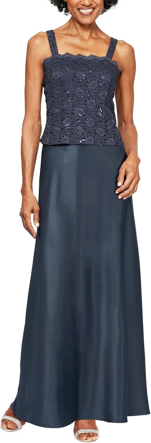Alex Evenings Women's Two Piece Mother of The Bride Dress with Lace Jacket (Petite and Regular Sizes)