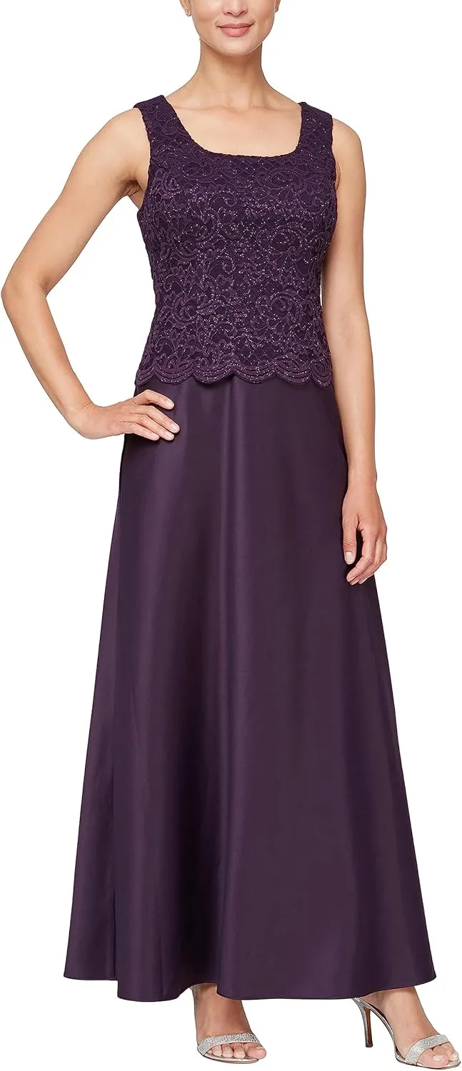 Alex Evenings Women's Two Piece Mother of The Bride Dress with Lace Jacket (Petite and Regular Sizes)