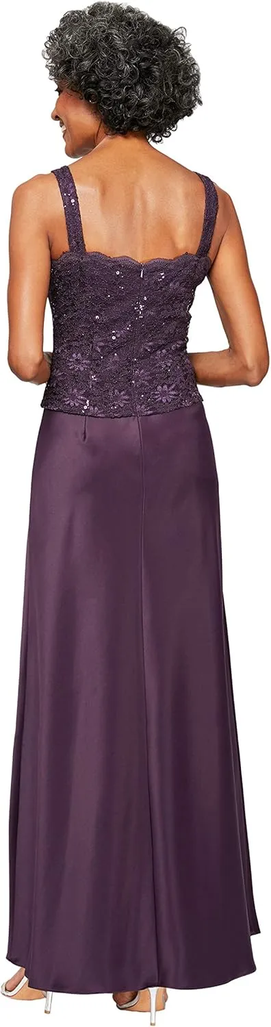 Alex Evenings Women's Two Piece Mother of The Bride Dress with Lace Jacket (Petite and Regular Sizes)