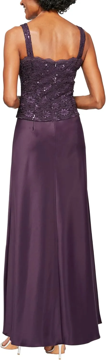 Alex Evenings Women's Two Piece Mother of The Bride Dress with Lace Jacket (Petite and Regular Sizes)