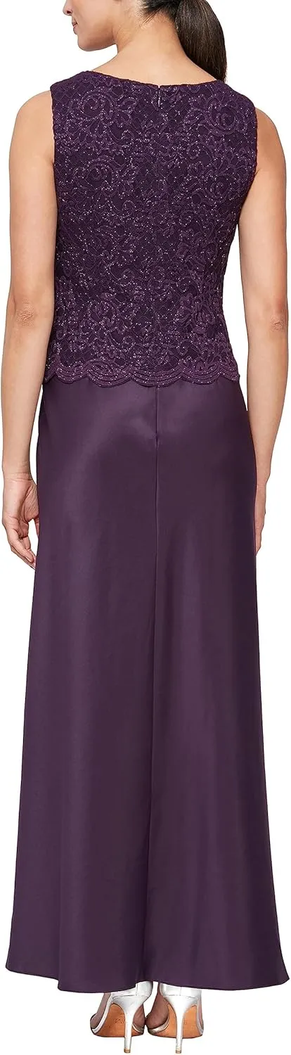 Alex Evenings Women's Two Piece Mother of The Bride Dress with Lace Jacket (Petite and Regular Sizes)
