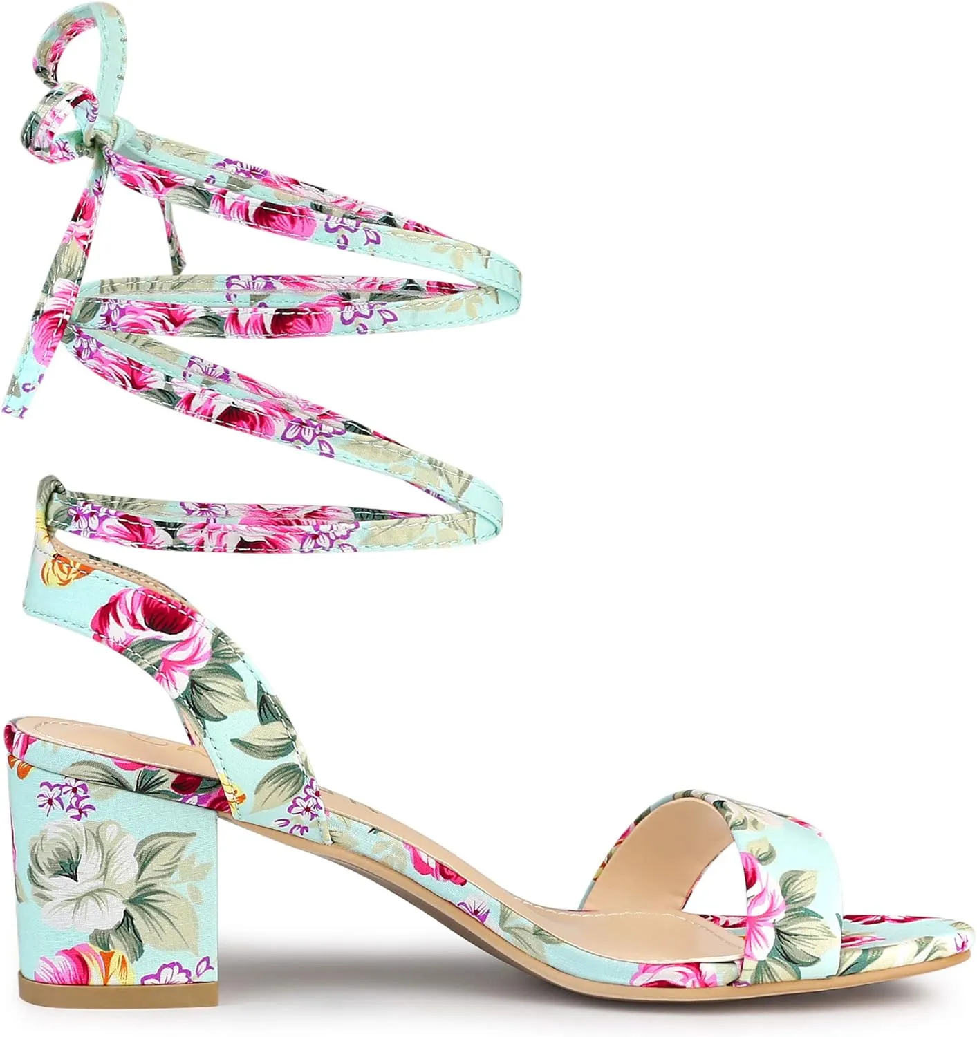 Allegra K Women's Block Heel Sandals Lace Up Heels