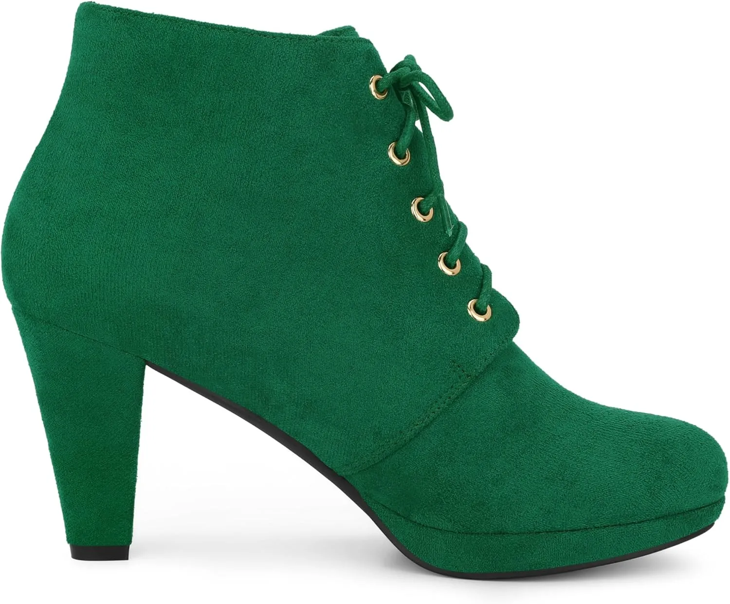 Allegra K Women's Lace Up Platform Block Heels Ankle Boots