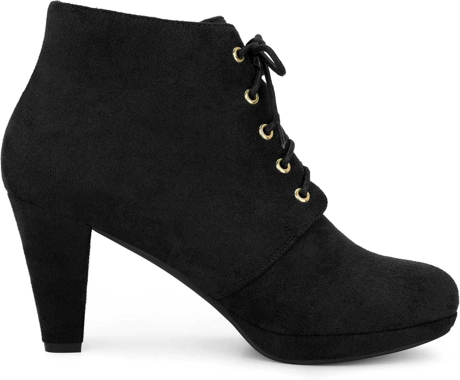 Allegra K Women's Lace Up Platform Block Heels Ankle Boots