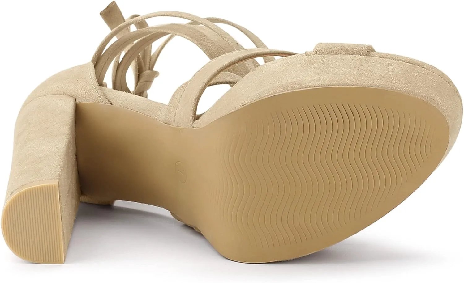 Allegra K Women's Lace Up Platform Chunky High Heels Sandals