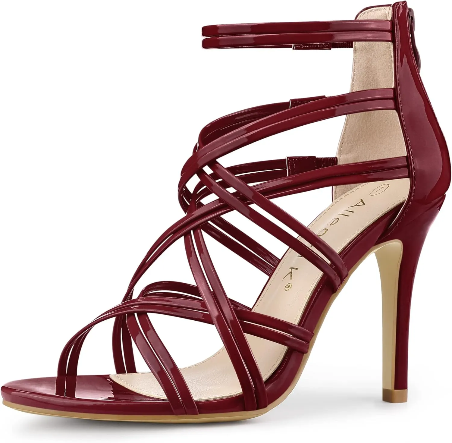 Allegra K Women's Open Toe Strappy Stiletto Heel Lace Up Sandals