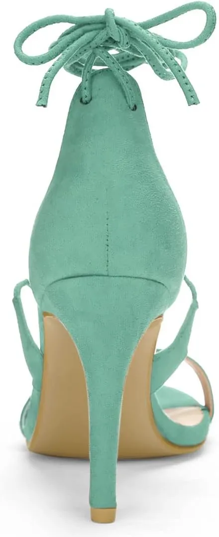 Allegra K Women's Stiletto Heel Lace-up Sandals