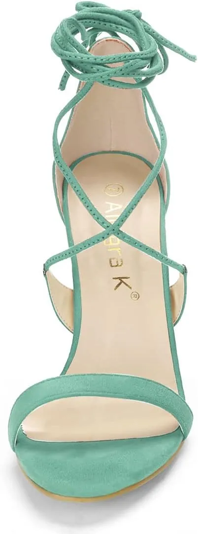 Allegra K Women's Stiletto Heel Lace-up Sandals
