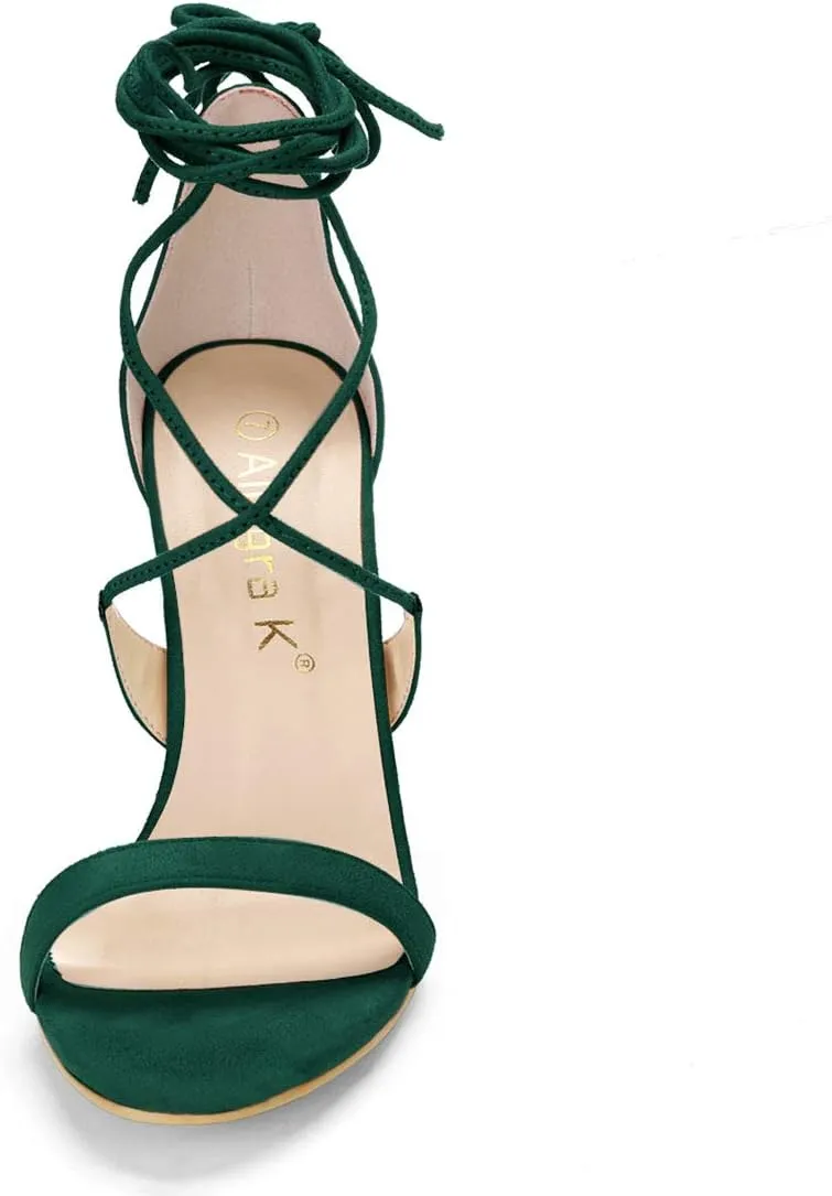 Allegra K Women's Stiletto Heel Lace-up Sandals